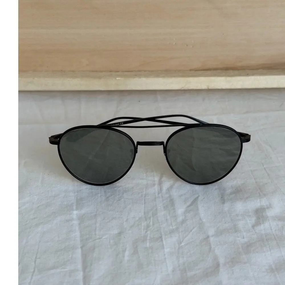 Oliver Peoples x The Row Nighttime Titanium Aviators Matte Black / Grey Lens